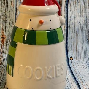 Ceramic snowman cookie jar